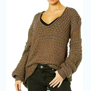 FREE PEOPLE CRASHING WAVES CROCHET SWEATER